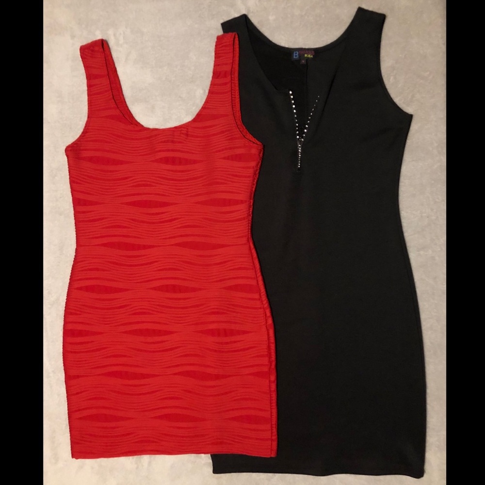 2 bodycon style cocktail mini party dress S M/L